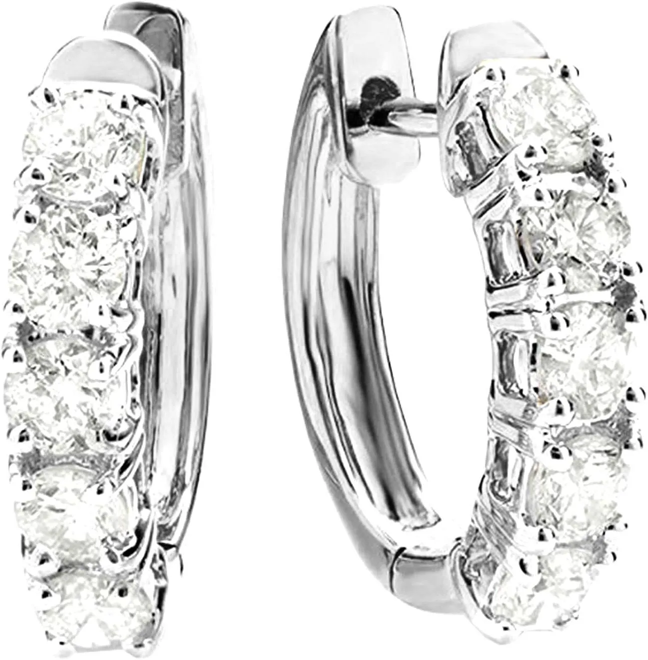 1-6 Carat Classic LAB GROWN Diamond Huggie Hoop Earrings for Women Ultra Premium Collection (D-E Color, VS1-VS2 Clarity)