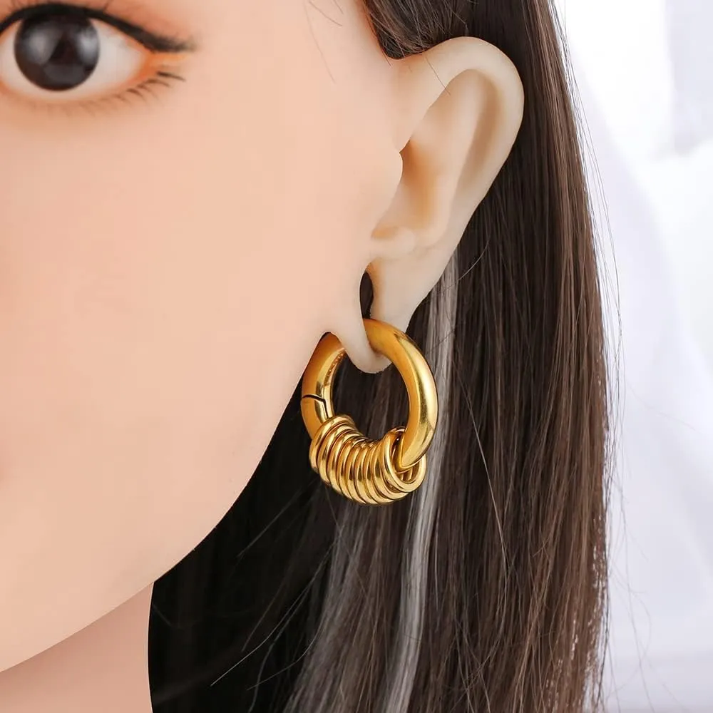 1 pair Classic great circle ear weight;Hypoallergenic 6mm(2g),4mm(6g) 316 Stainless Steel earrings Ear Weights Plugs Tunnels Gauges silver gold