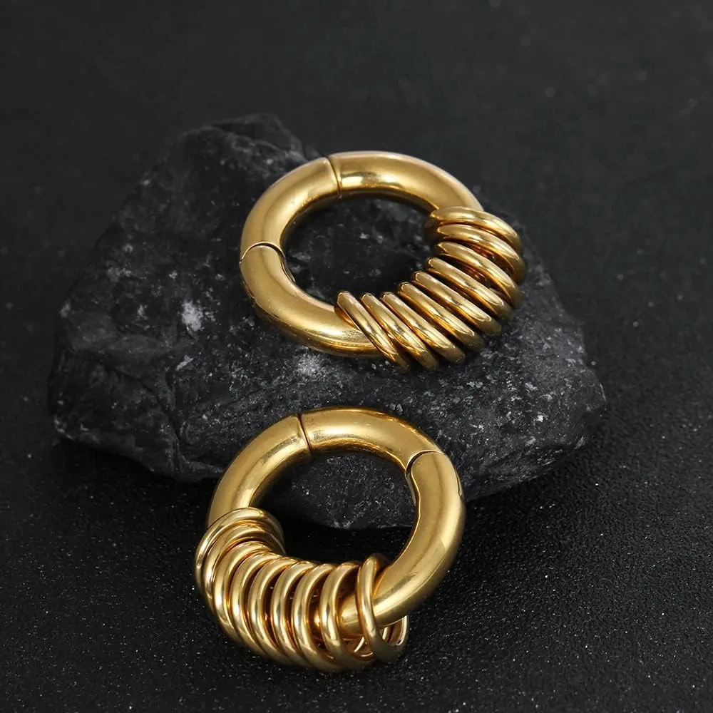 1 pair Classic great circle ear weight;Hypoallergenic 6mm(2g),4mm(6g) 316 Stainless Steel earrings Ear Weights Plugs Tunnels Gauges silver gold
