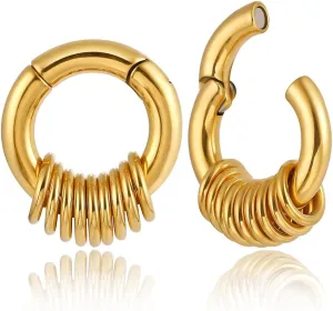 1 pair Classic great circle ear weight;Hypoallergenic 6mm(2g),4mm(6g) 316 Stainless Steel earrings Ear Weights Plugs Tunnels Gauges silver gold