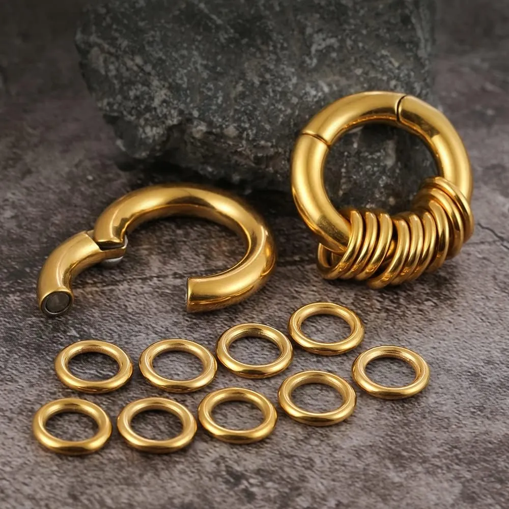 1 pair Classic great circle ear weight;Hypoallergenic 6mm(2g),4mm(6g) 316 Stainless Steel earrings Ear Weights Plugs Tunnels Gauges silver gold