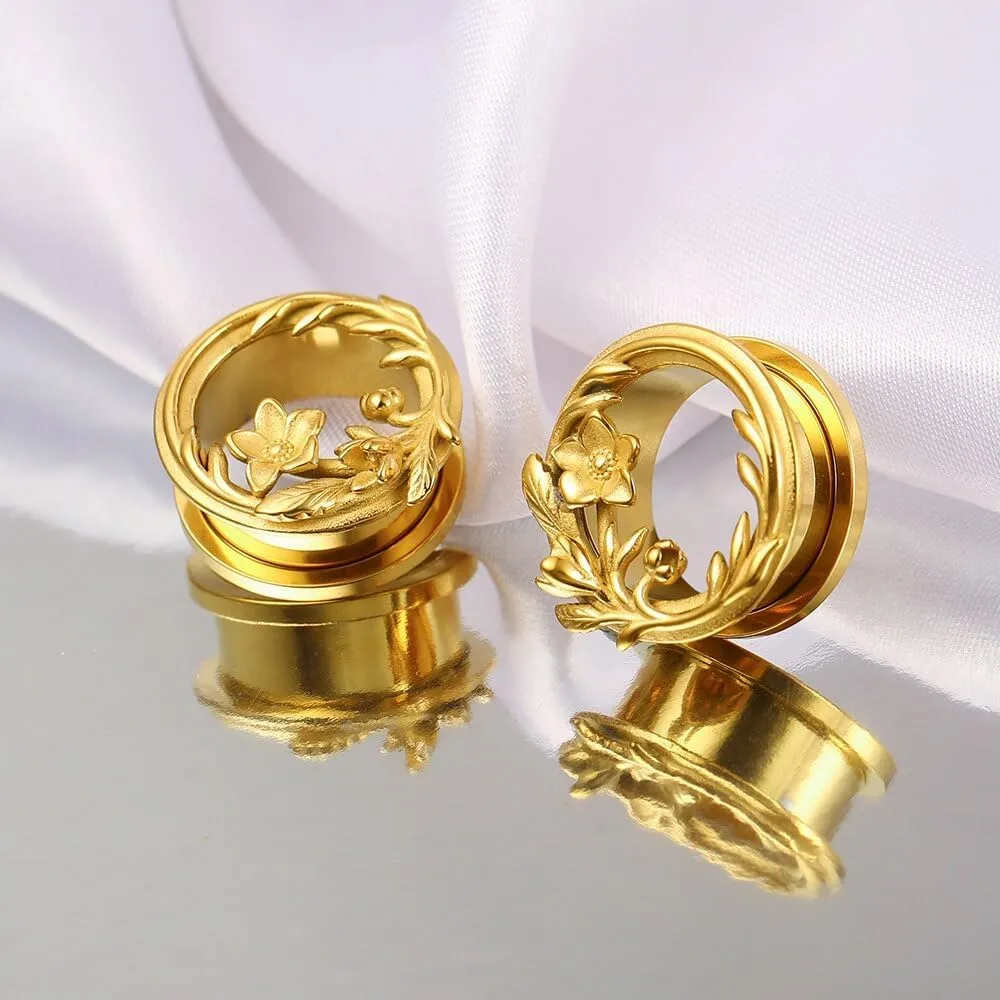 1 Pair New Classic gauges Ear Plugs Tunnels Hypoallergenic 316 Stainless Steel Ear Gauges 8mm-25mm (0G-1") Body Piercing Jewelry
