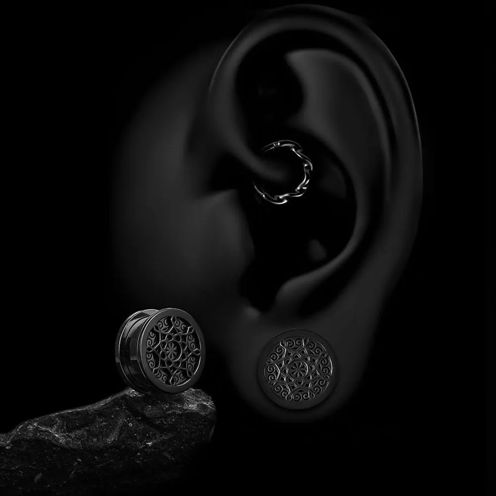1 Pair New Classic gauges Ear Plugs Tunnels Hypoallergenic 316 Stainless Steel Ear Gauges 8mm-25mm (0G-1") Body Piercing Jewelry