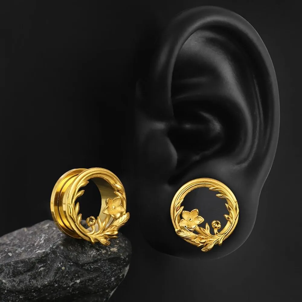 1 Pair New Classic gauges Ear Plugs Tunnels Hypoallergenic 316 Stainless Steel Ear Gauges 8mm-25mm (0G-1") Body Piercing Jewelry