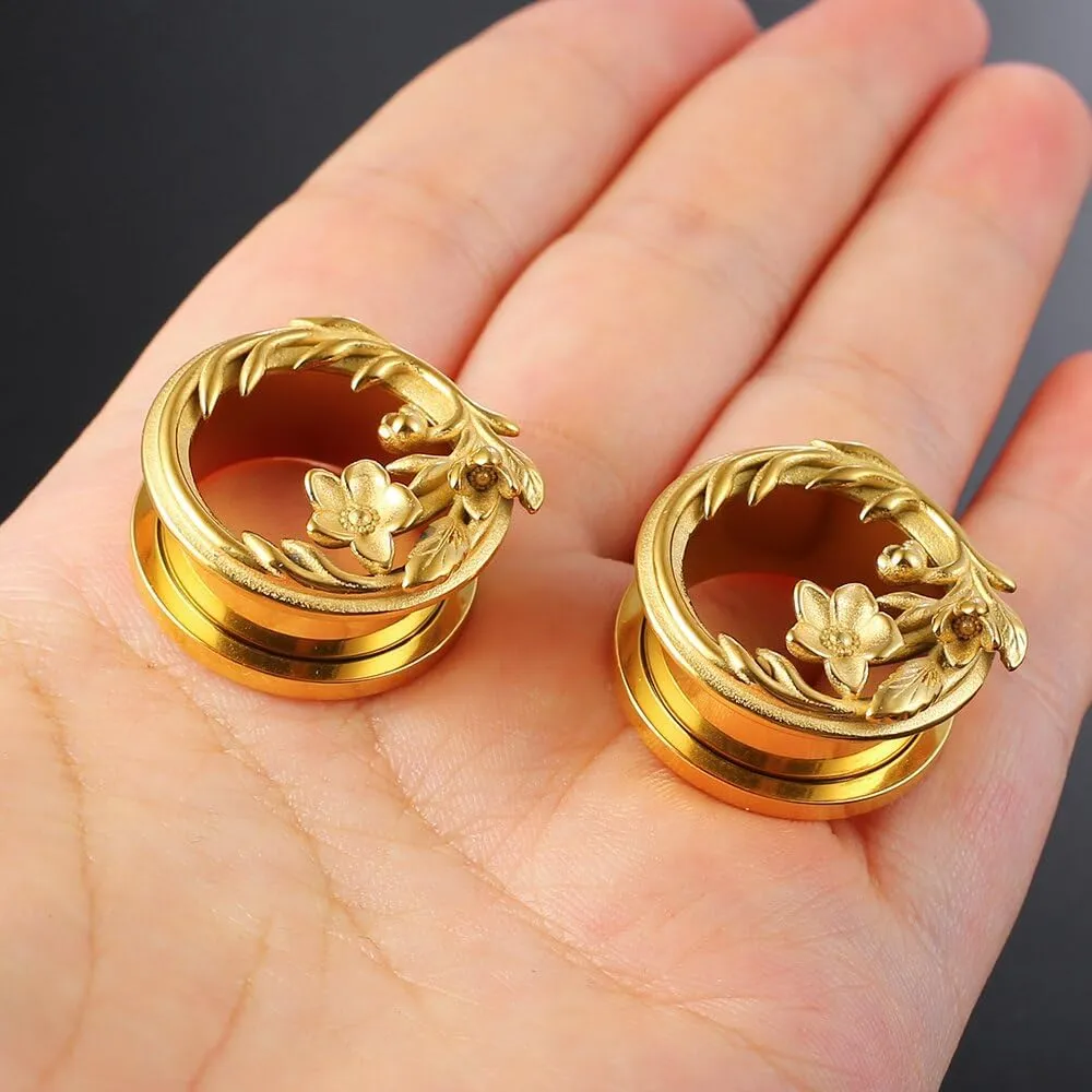 1 Pair New Classic gauges Ear Plugs Tunnels Hypoallergenic 316 Stainless Steel Ear Gauges 8mm-25mm (0G-1") Body Piercing Jewelry