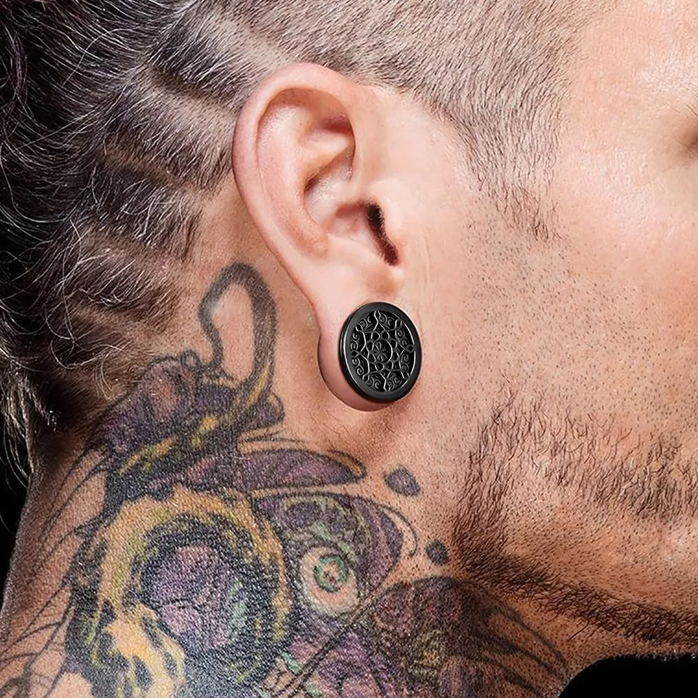 1 Pair New Classic gauges Ear Plugs Tunnels Hypoallergenic 316 Stainless Steel Ear Gauges 8mm-25mm (0G-1") Body Piercing Jewelry