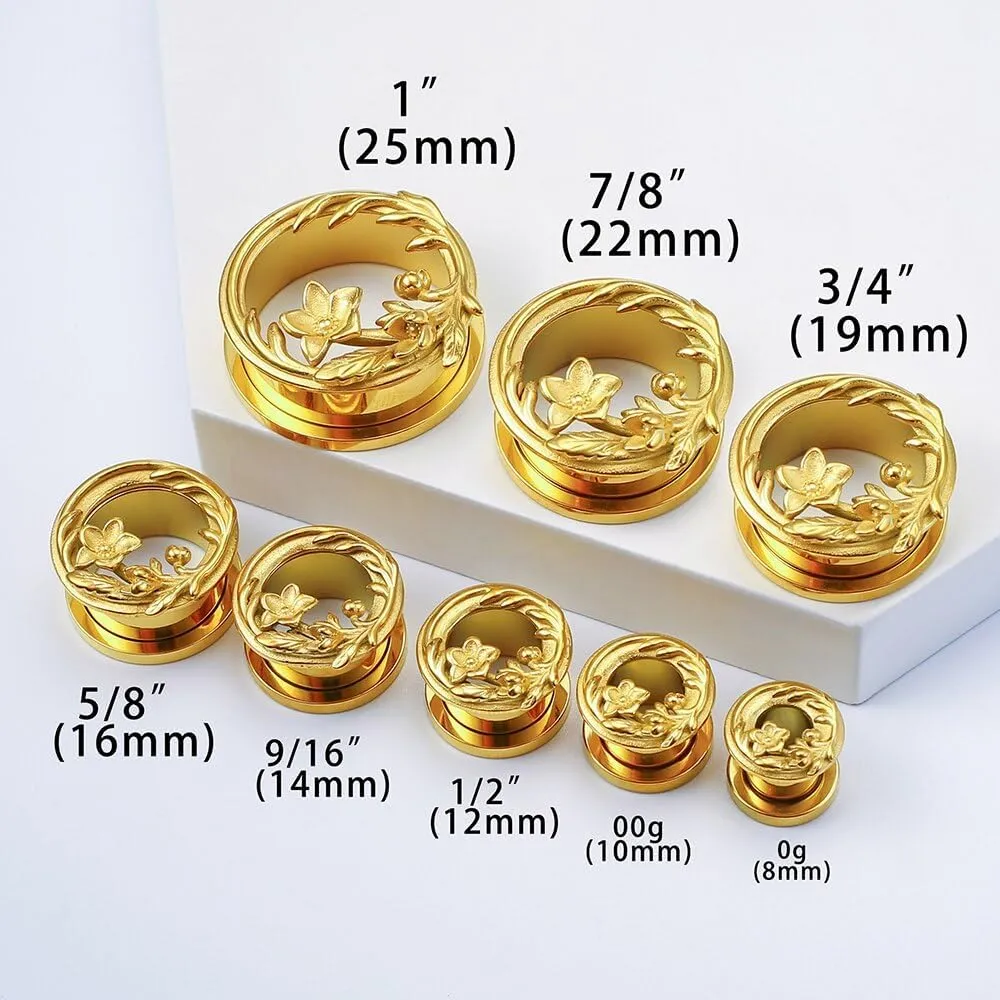1 Pair New Classic gauges Ear Plugs Tunnels Hypoallergenic 316 Stainless Steel Ear Gauges 8mm-25mm (0G-1") Body Piercing Jewelry