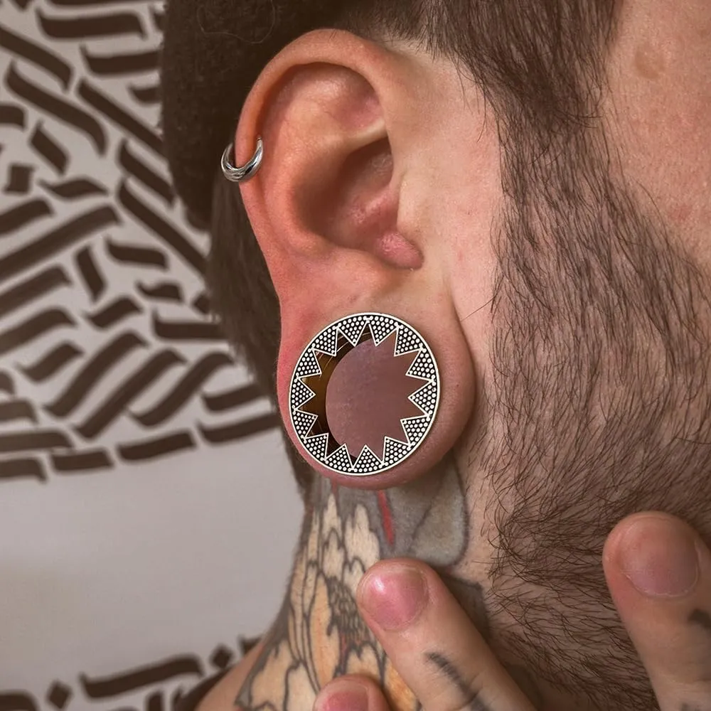 1 Pair Serrated Classic Gauges for Ear Tunnels Plugs 00g (0g-1'') 316 Stainless Steel Ear Weight Saddle Hypoallergenic expander Piercing Body Jewelry Black,Gold,Silver