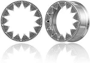 1 Pair Serrated Classic Gauges for Ear Tunnels Plugs 00g (0g-1'') 316 Stainless Steel Ear Weight Saddle Hypoallergenic expander Piercing Body Jewelry Black,Gold,Silver