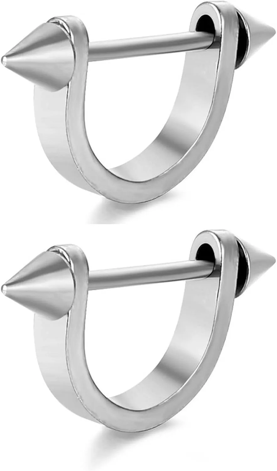 14G Stainless Steel Nipple Rings Cone U Straight Barbell Bars Tongue Ring 16mm(5/8Inch) Body Piercing Jewelry