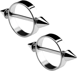 14G Stainless Steel Nipple Rings Round Cone Straight Barbell Bars Tongue Ring 16mm(5/8Inch) Body Piercing Jewelry