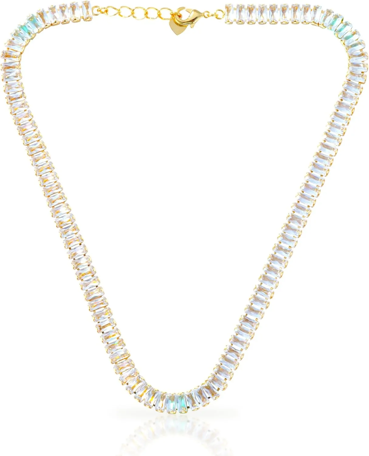 14K Gold Tennis Necklace Rhinestones Choker Necklaces Chain Sparkly Bling Necklace Jewelry for Women