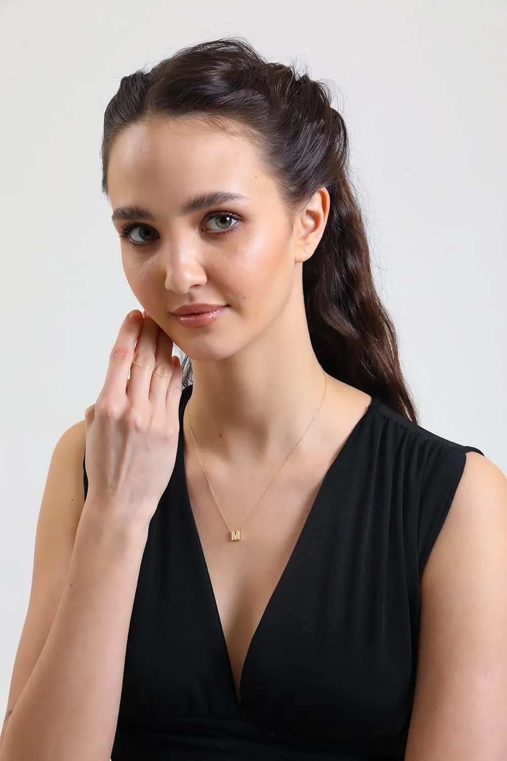 14k Solid Gold Initial Necklace for Women - Dainty Charm Pendant Letter Necklace Jewelry for Women | 18''