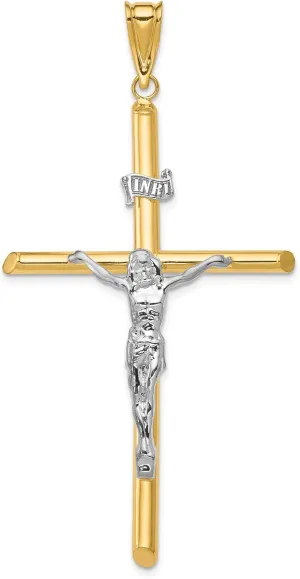 14k Two-Tone Polished Jesus Crucifix Pendant, 14k Two-tone