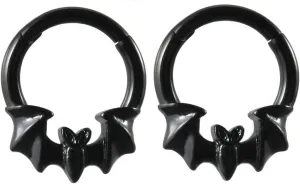 16G Bat Septum Rings Cartilage Hoop Earrings for Women Men 8mm Stainless Steel Hoop Nose Rings Helix Conch Tragus Earrings Bat Body Piercing Jewelry