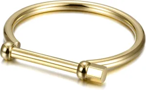 18K Bar Screw Bracelets Cuff Bangle for Men Chunky for Women Closely Screw Barrel Clasp for Men Gold Touch of Luxury Polished Couples Friendship Jewerly (Women Gold)