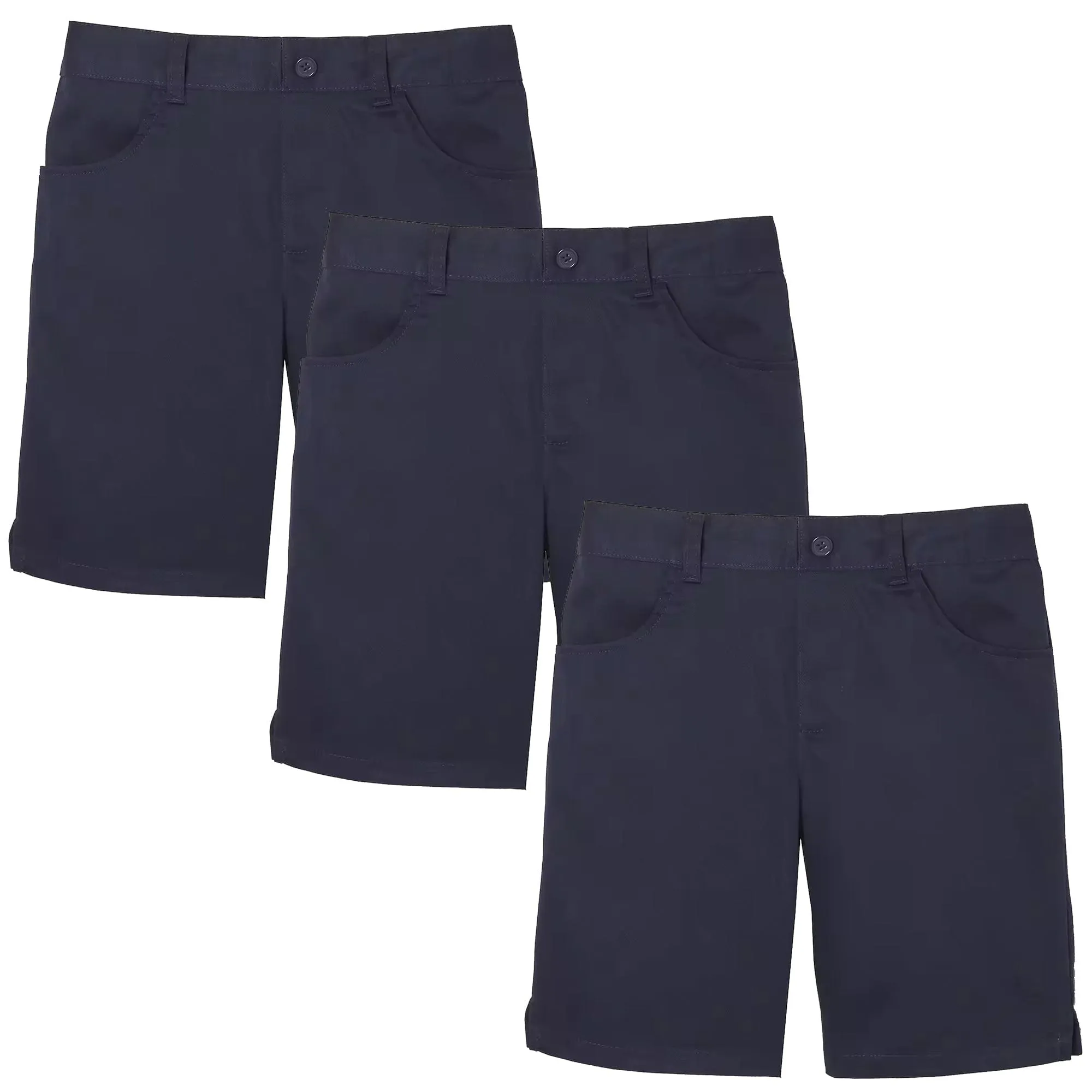 3-Pack Girls School Uniform Super Stretch Bermuda Shorts