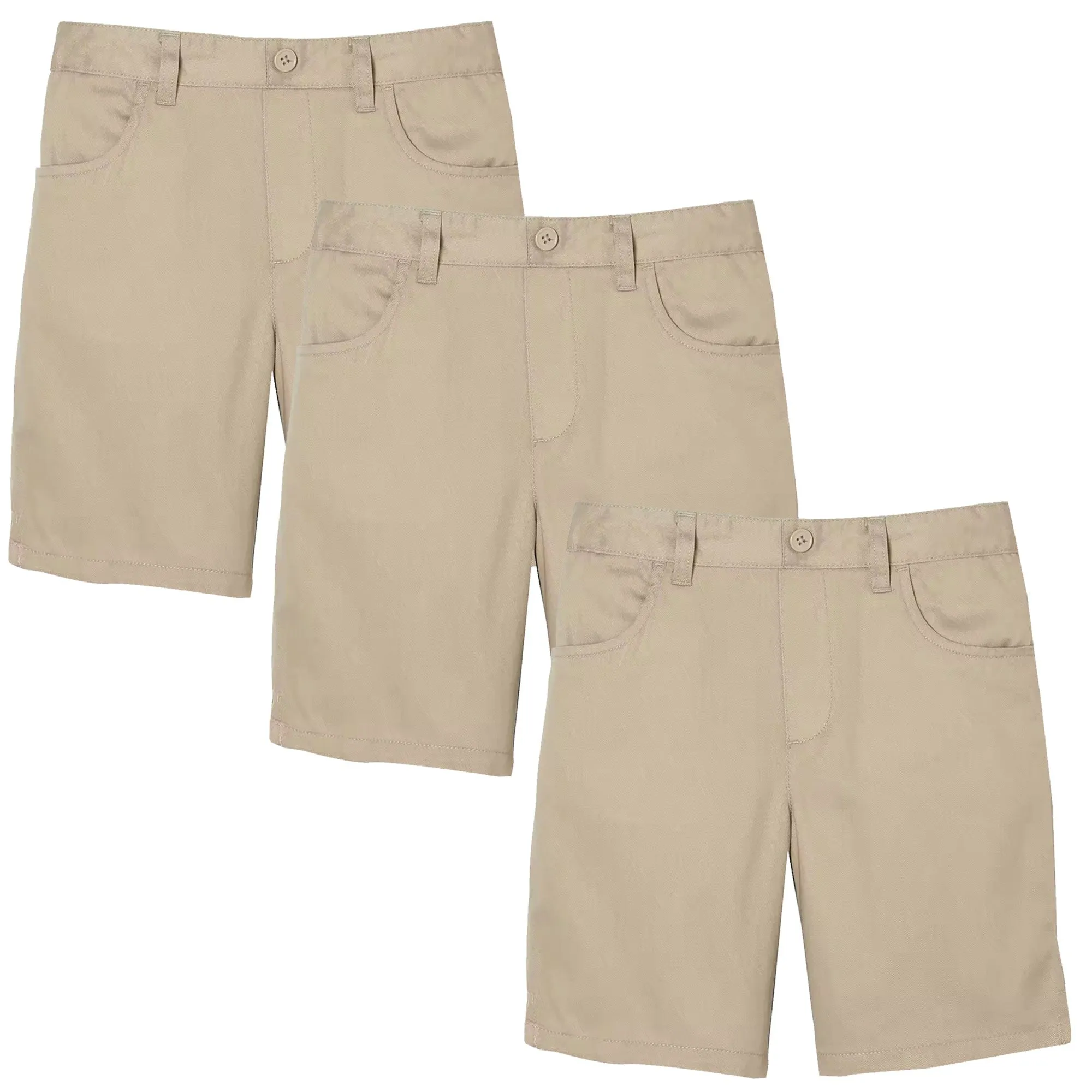 3-Pack Girls School Uniform Super Stretch Bermuda Shorts