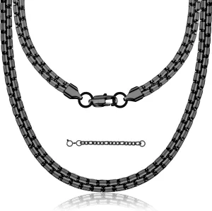 3/4/5/6/7mm Trendy Square Rolo Necklace Chains for Men and Women Non-tarnish 316L Top Grade Stainless Steel Necklace Chain - 16/18/20/22/24/26/30/36 Inch Plus 2" Adjustable Chain