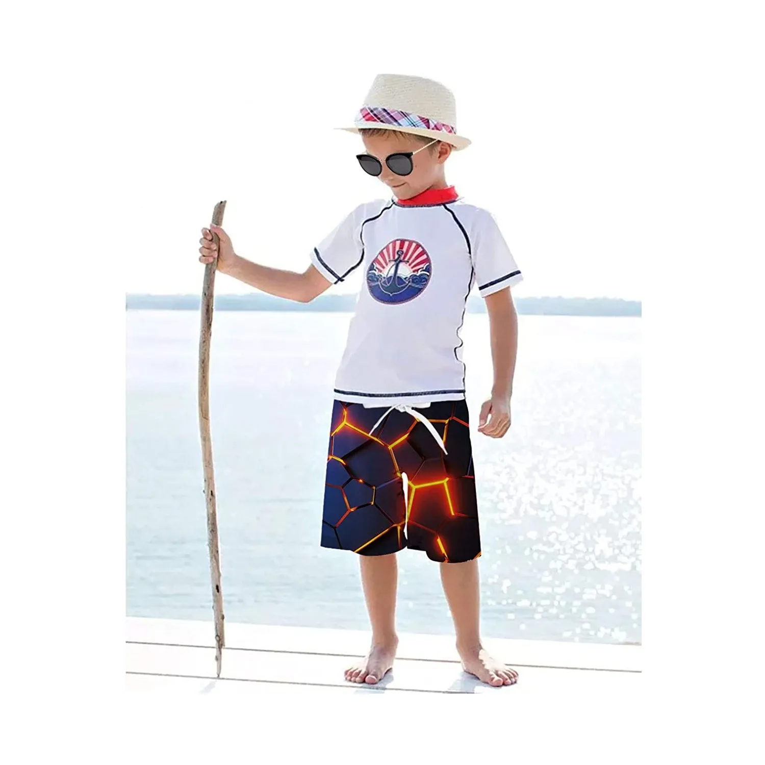 3D Crack Funny Boy Swim Trunk