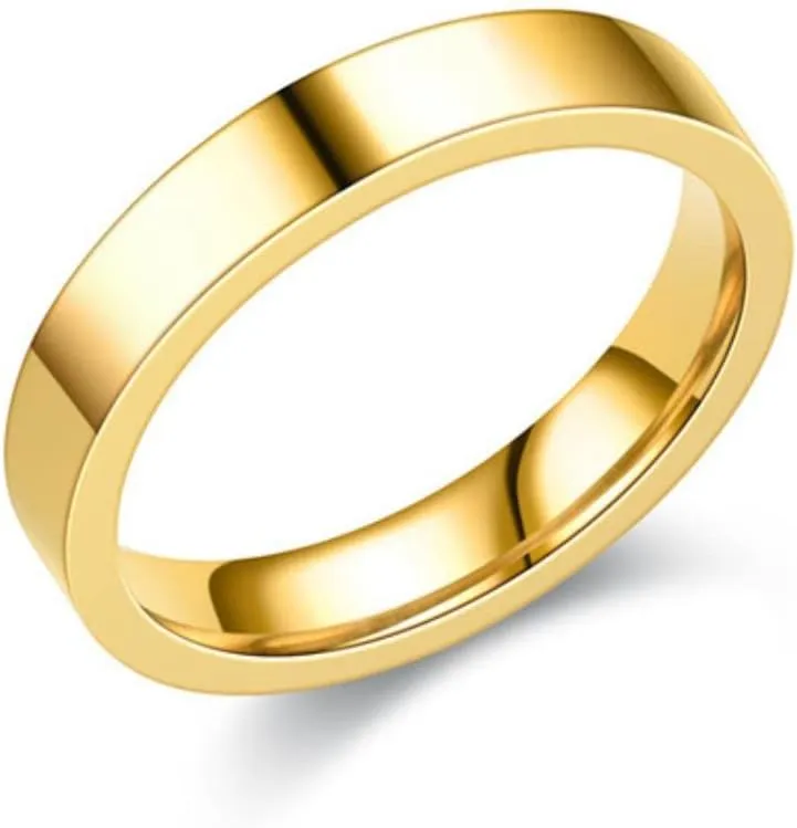 4mm titanium steel silver couple ring simple rose ring unisex men