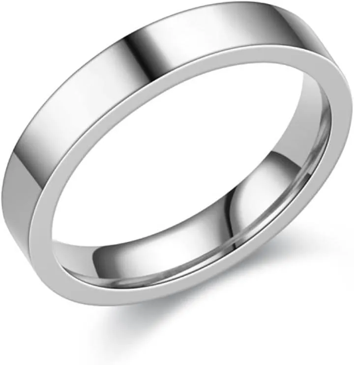 4mm titanium steel silver couple ring simple rose ring unisex men