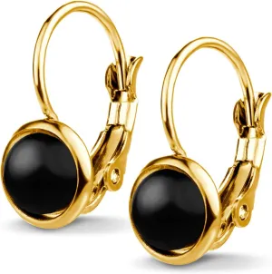 555Jewelry Womens Stainless Steel Stone Cut Classic Leverback Findings Earring, Marble Stone Earrings