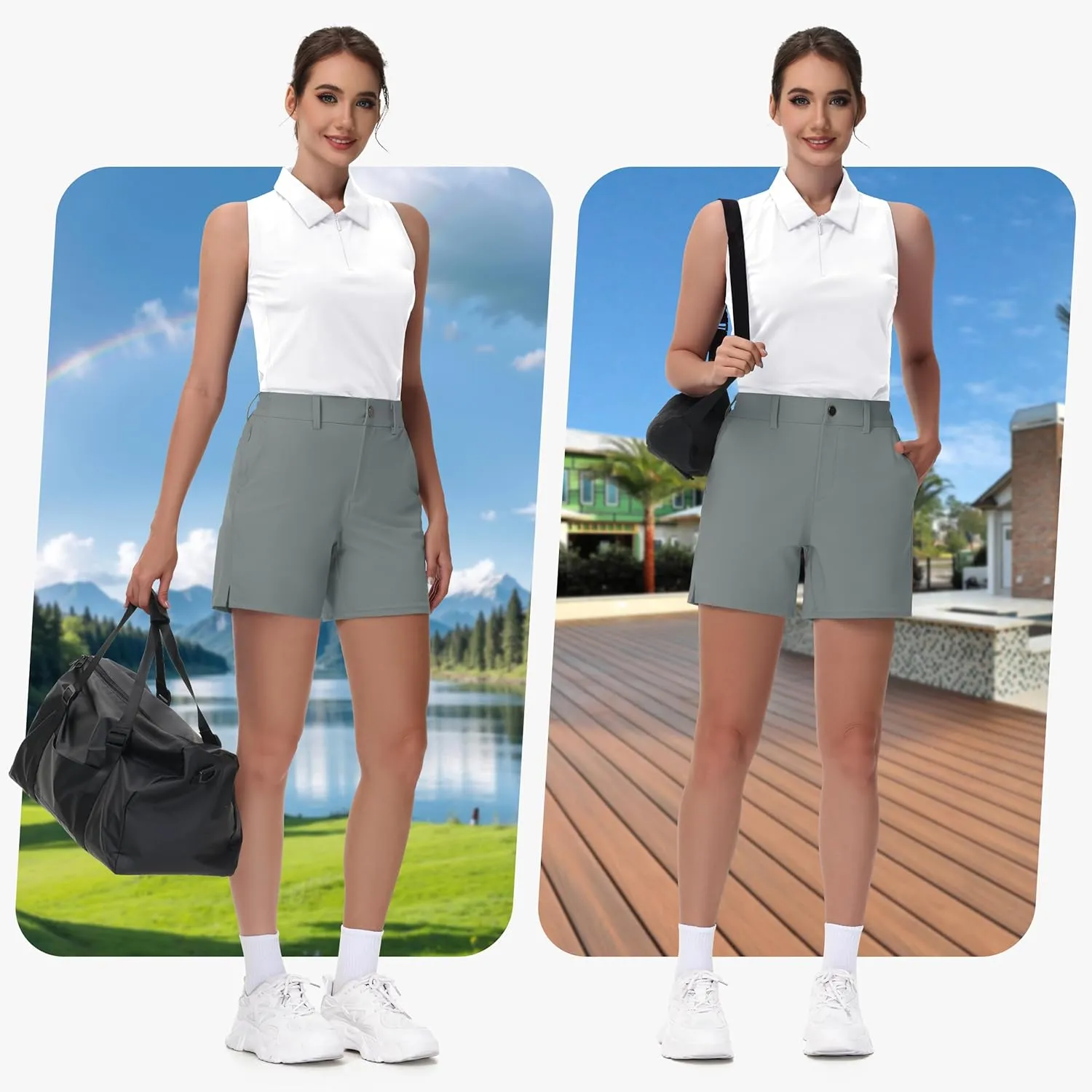 5"/7" Womens Golf Shorts Stretch Quick Dry Lightweight Comfy Short for Women Summer Casual Athletic Hiking Travel