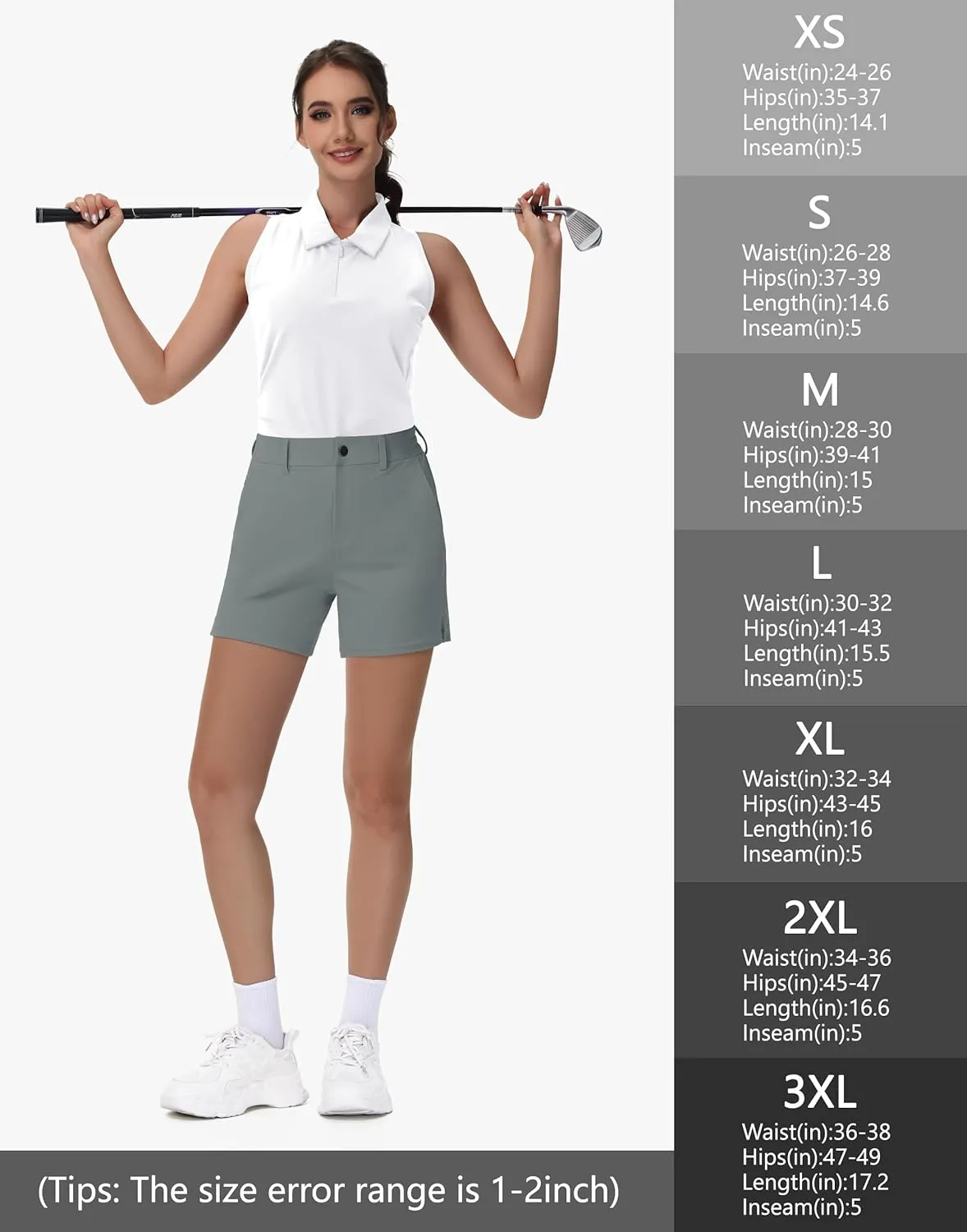 5"/7" Womens Golf Shorts Stretch Quick Dry Lightweight Comfy Short for Women Summer Casual Athletic Hiking Travel