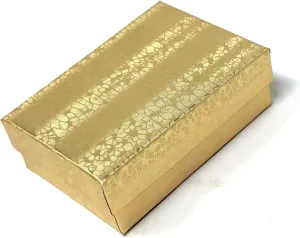 6 Pack Gold Foil Paper Cotton Filled Color Cardboard Jewelry Neck, Ring, Earring, Pendant, Pocket Watch, Body Jewelry, Gift and Retail Boxes Size 3 1/16" x 2 1/8" x 1" Inch - by R J Displays