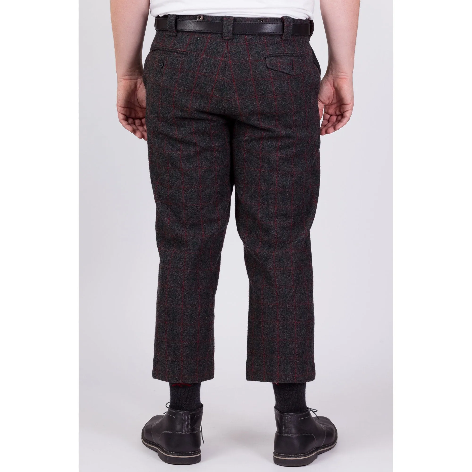 60s 70s Wool Plaid Hunting Pants - Men's Large, 38" Waist