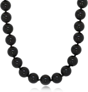 8mm Polished Black Onyx Necklace | .925 Sterling Silver