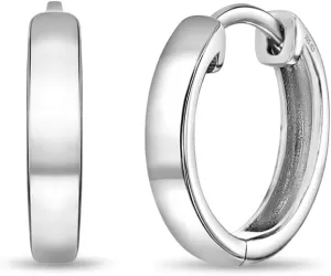 925 Sterling Silver Classic 3mm Polished 9-13mm Kids/Children's/Girls Earrings Hoop/Huggie - Simple Hoop Earrings for Everyday Use - Lightweight and Comfortable Earrings for Girls