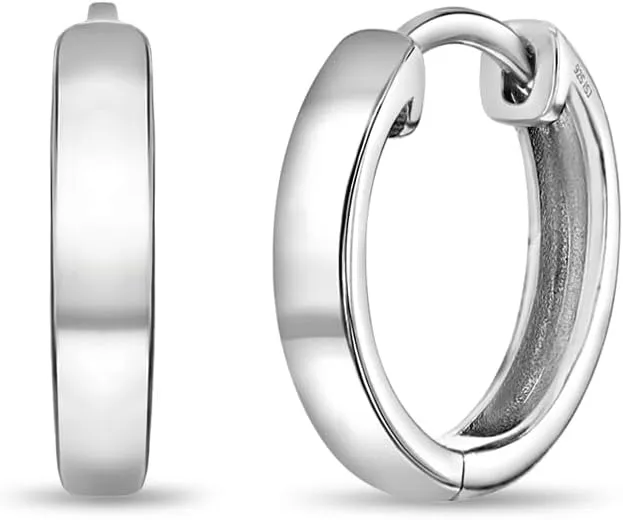 925 Sterling Silver Classic 3mm Polished 9-13mm Kids/Children's/Girls Earrings Hoop/Huggie - Simple Hoop Earrings for Everyday Use - Lightweight and Comfortable Earrings for Girls