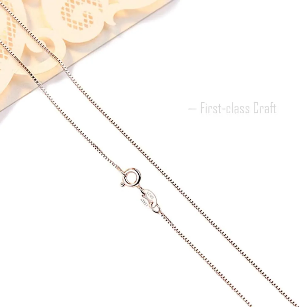 925 Sterling Silver Designer Chain 0.8MM Delicate Italian Box Chain - Super Thin & Strong Lovely Necklaces