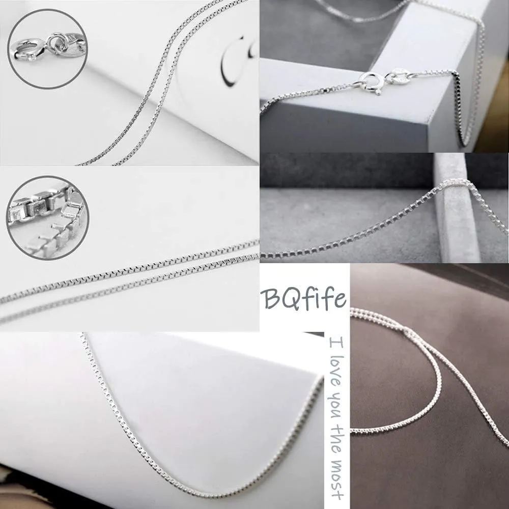 925 Sterling Silver Designer Chain 0.8MM Delicate Italian Box Chain - Super Thin & Strong Lovely Necklaces