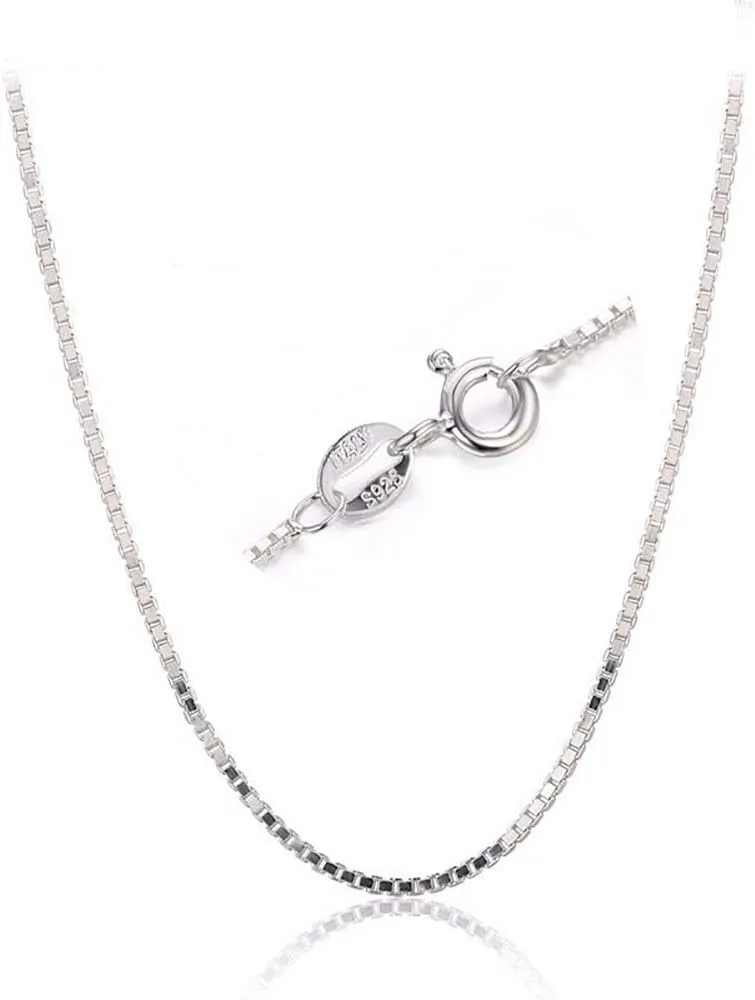 925 Sterling Silver Designer Chain 0.8MM Delicate Italian Box Chain - Super Thin & Strong Lovely Necklaces