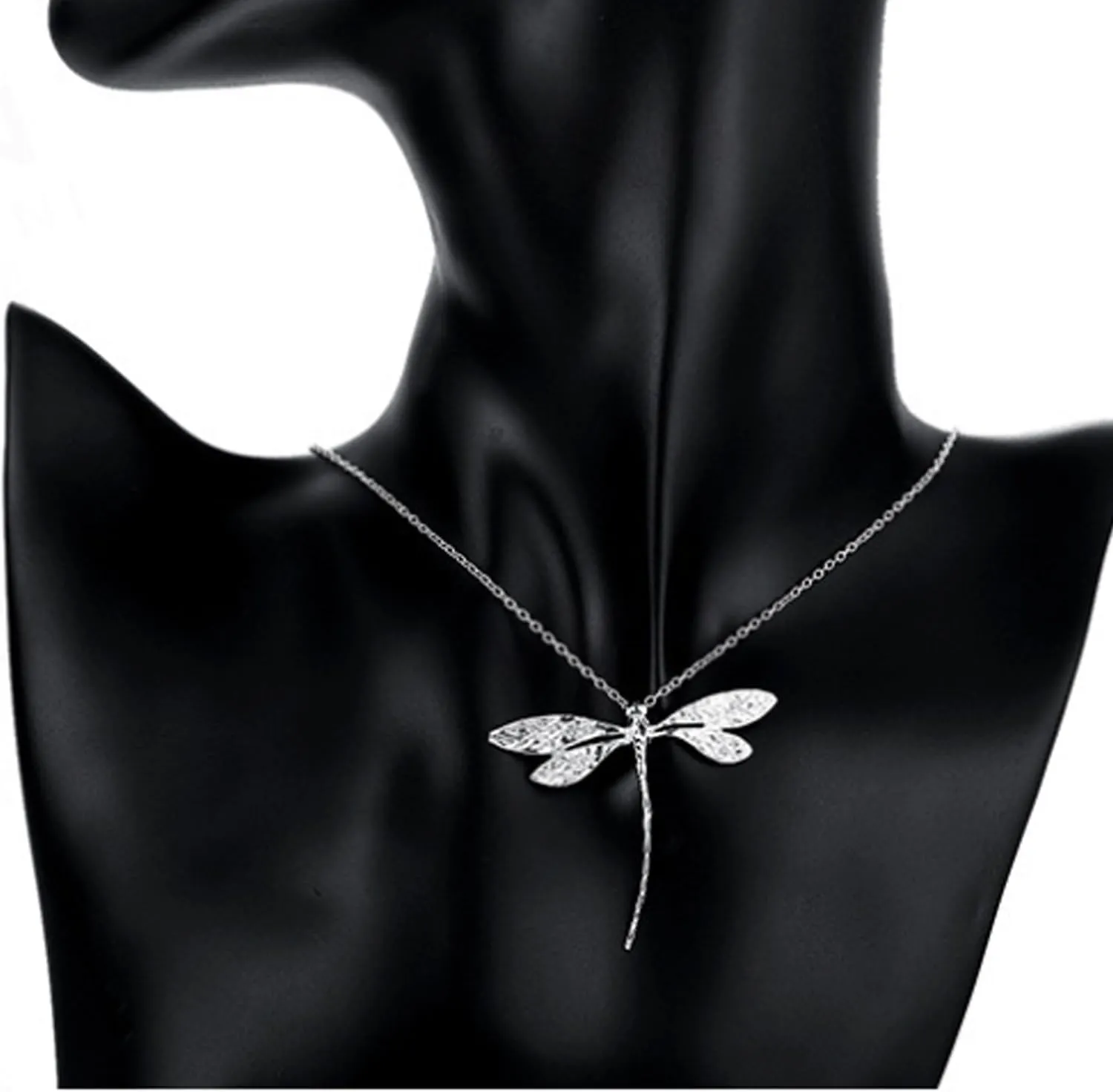 925 Sterling Silver Pendant Necklace Delicate Dragonfly Pendant Necklace Handmade Charms Necklace for Women Jewelry Gift