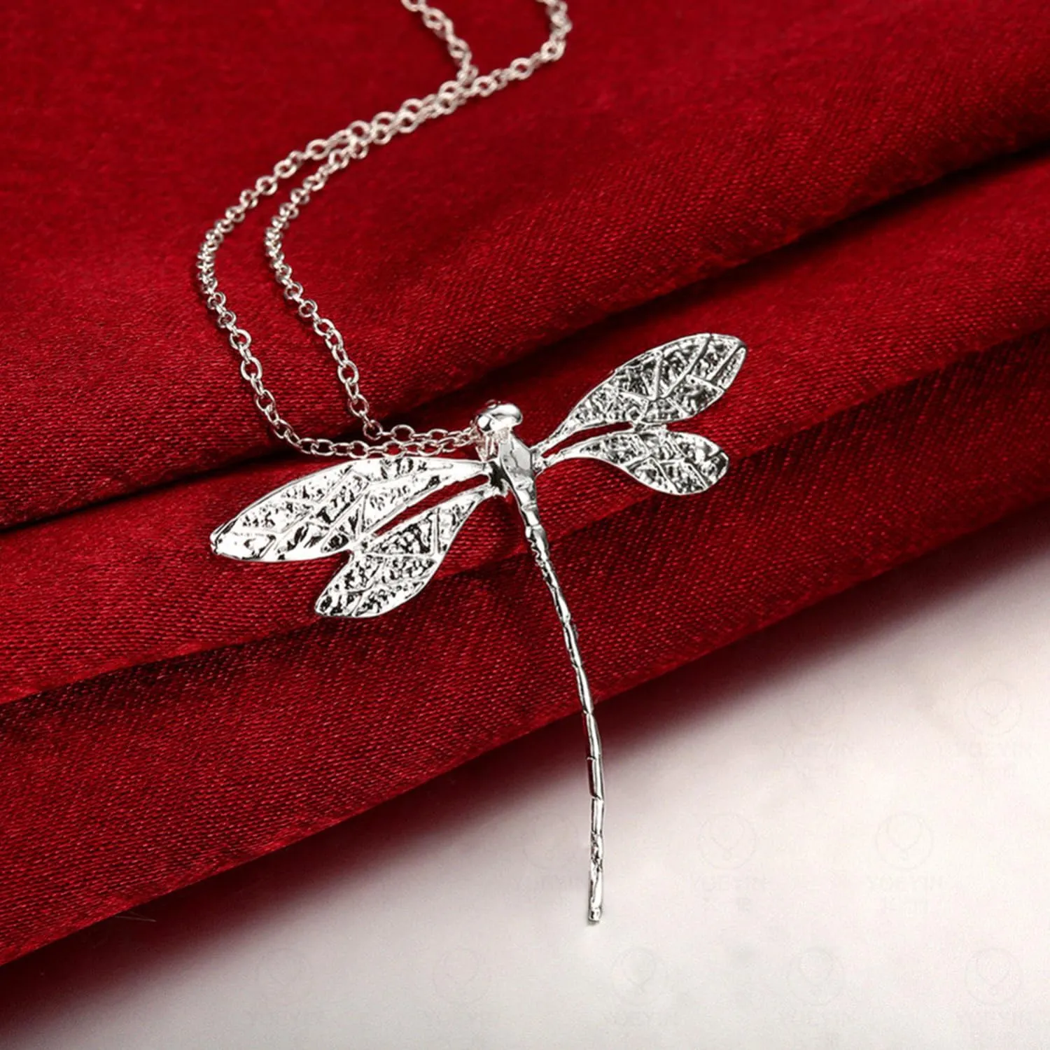 925 Sterling Silver Pendant Necklace Delicate Dragonfly Pendant Necklace Handmade Charms Necklace for Women Jewelry Gift