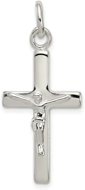 925 Sterling Silver Polished Crucifix Cross Pendant