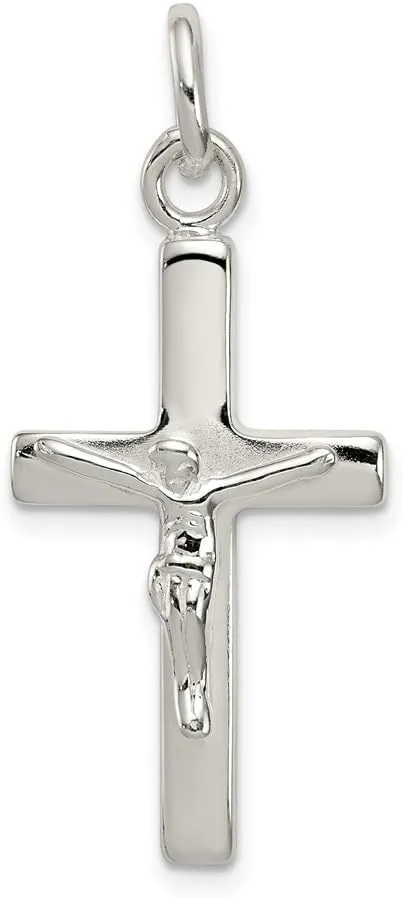 925 Sterling Silver Polished Crucifix Cross Pendant