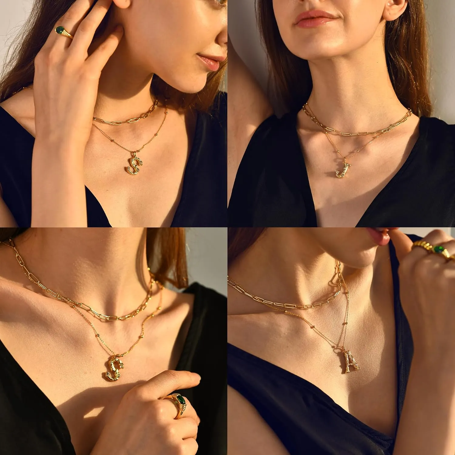 AllenCOCO Bubble Letter Necklaces Gold for Women, Thick 14K Gold Filled Balloon Initial Necklace Personalized Chunky Gold Letter Necklace for Women Non Tarnish Birthday Day Jewelry Gifts