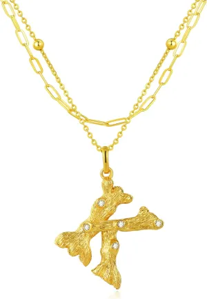 AllenCOCO Bubble Letter Necklaces Gold for Women, Thick 14K Gold Filled Balloon Initial Necklace Personalized Chunky Gold Letter Necklace for Women Non Tarnish Birthday Day Jewelry Gifts