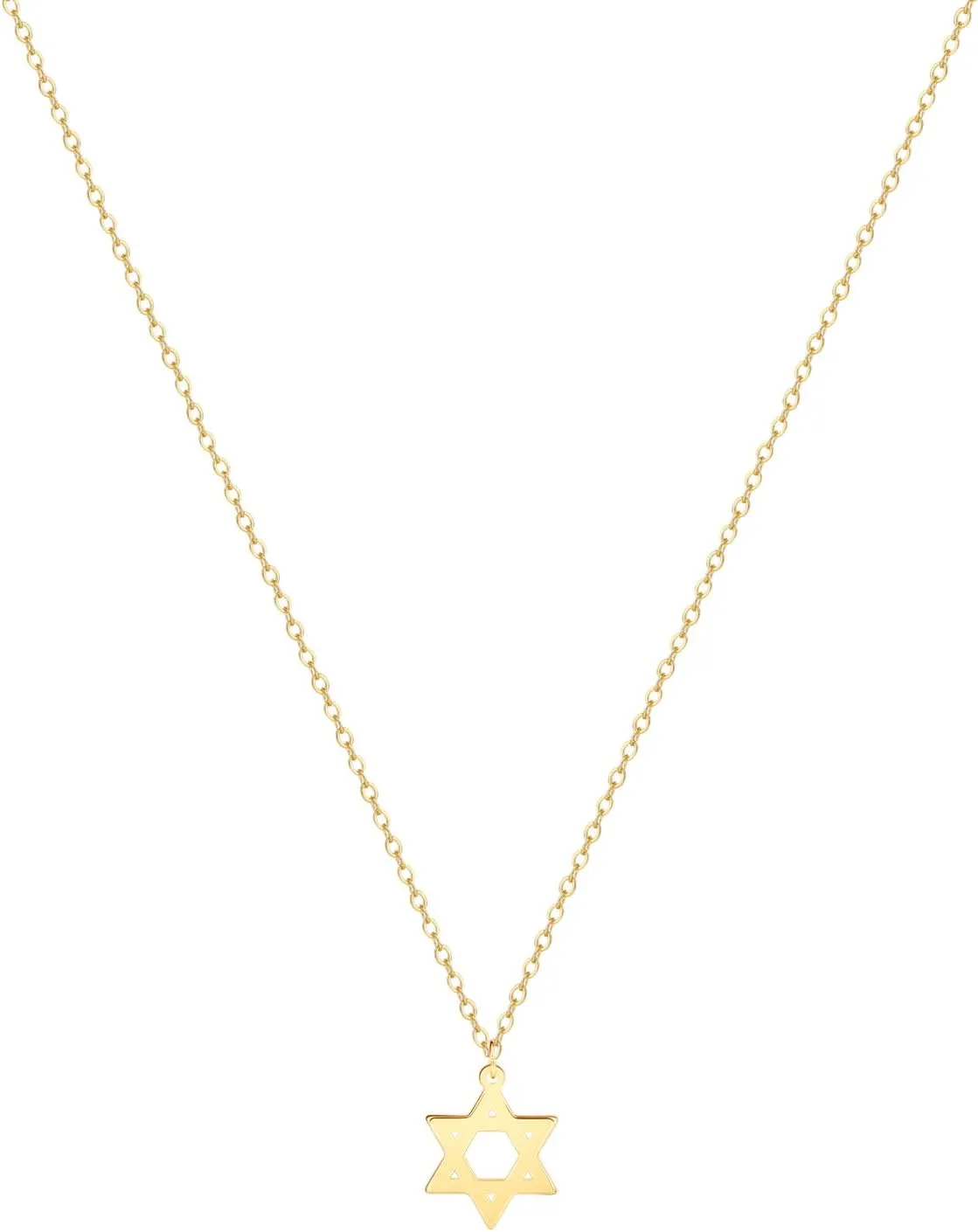 ASCOMY Dainty Gold Pendant Necklace 14k Gold Plated Delicate Tiny Love Heart Star CZ Leaf Pendant Necklace Simple Necklaces Everyday Jewelry for Women