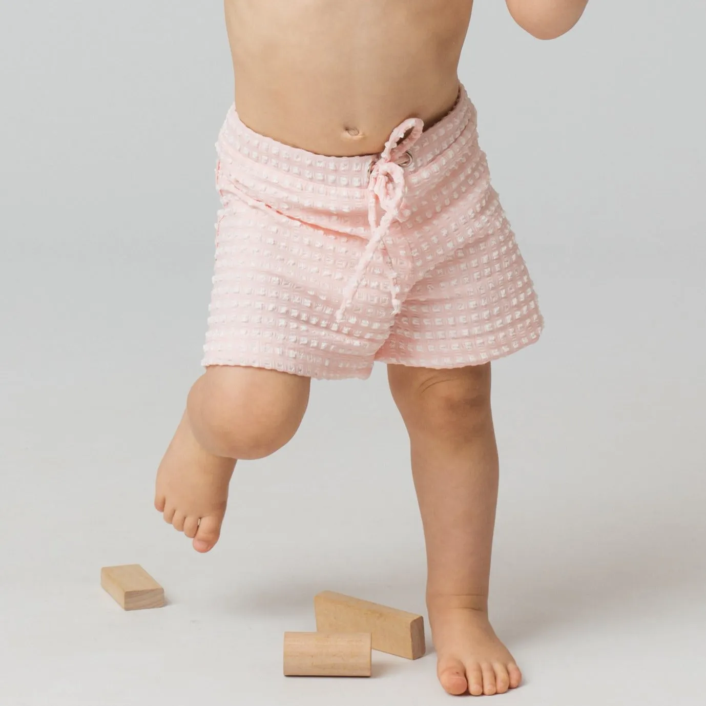 Baby Swim Trunks Rose Quartz Gingham