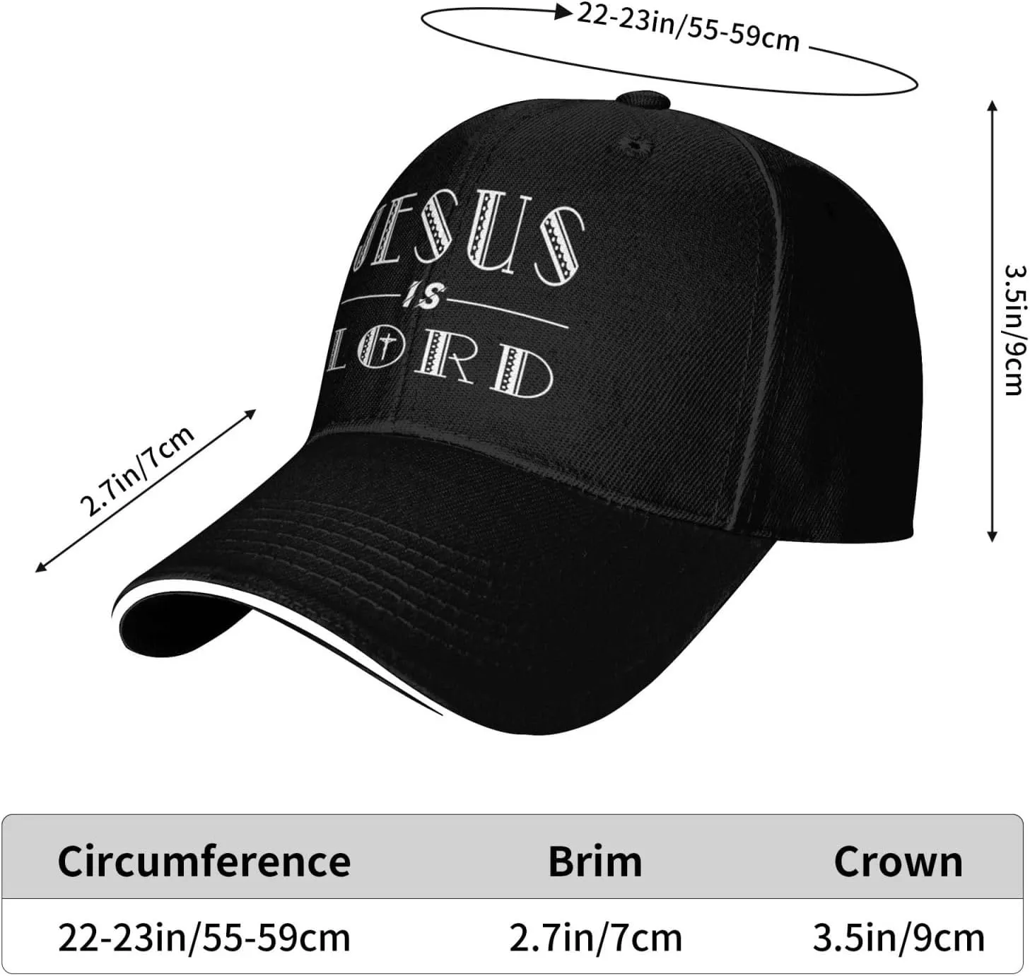 Baseball Cap for Men Women Christian Faith Over Fear Jesus Christ Cross Religious Hat