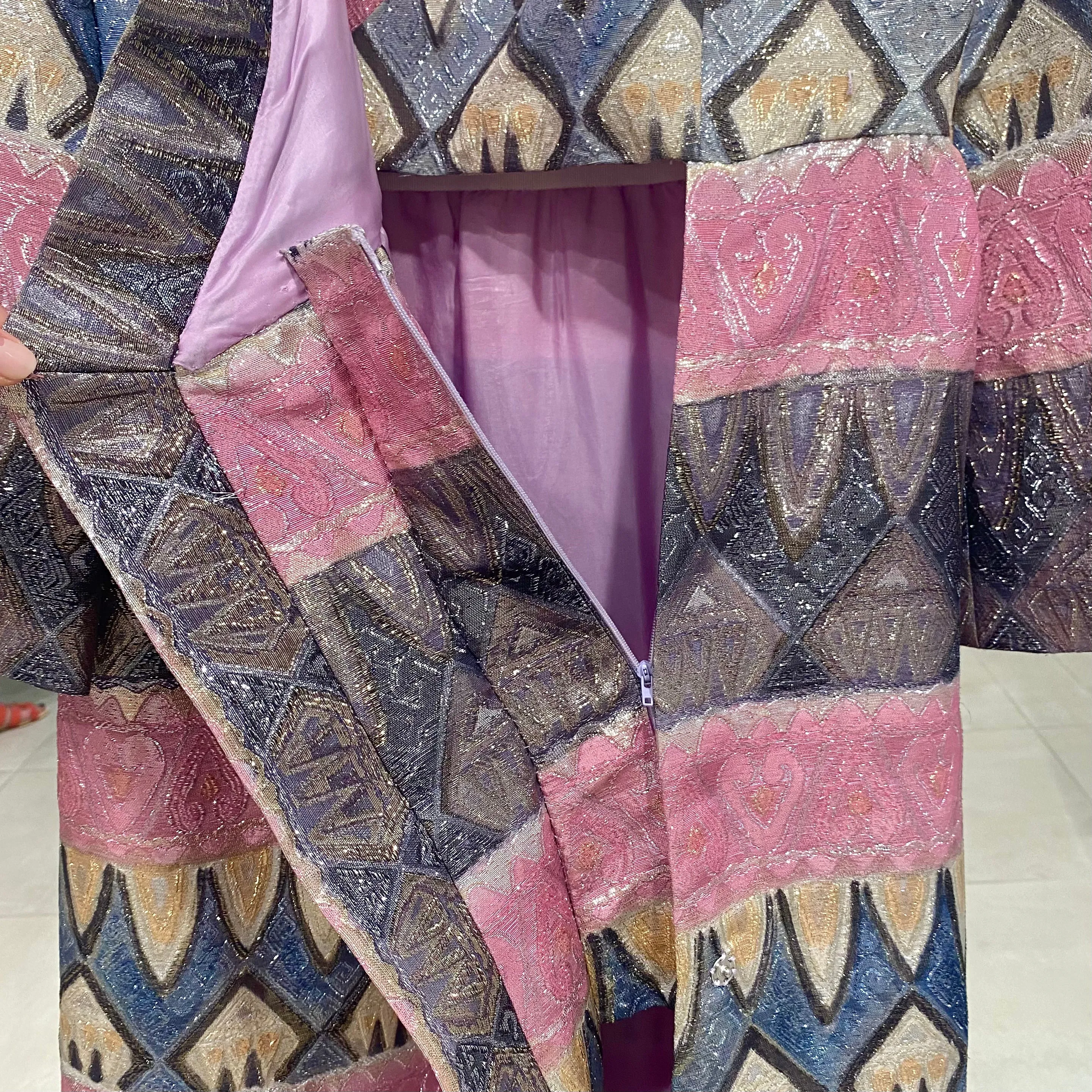 Bill Blass Vintage Metallic Wrap Dress