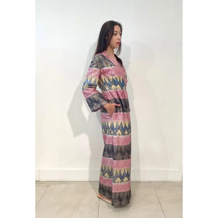 Bill Blass Vintage Metallic Wrap Dress