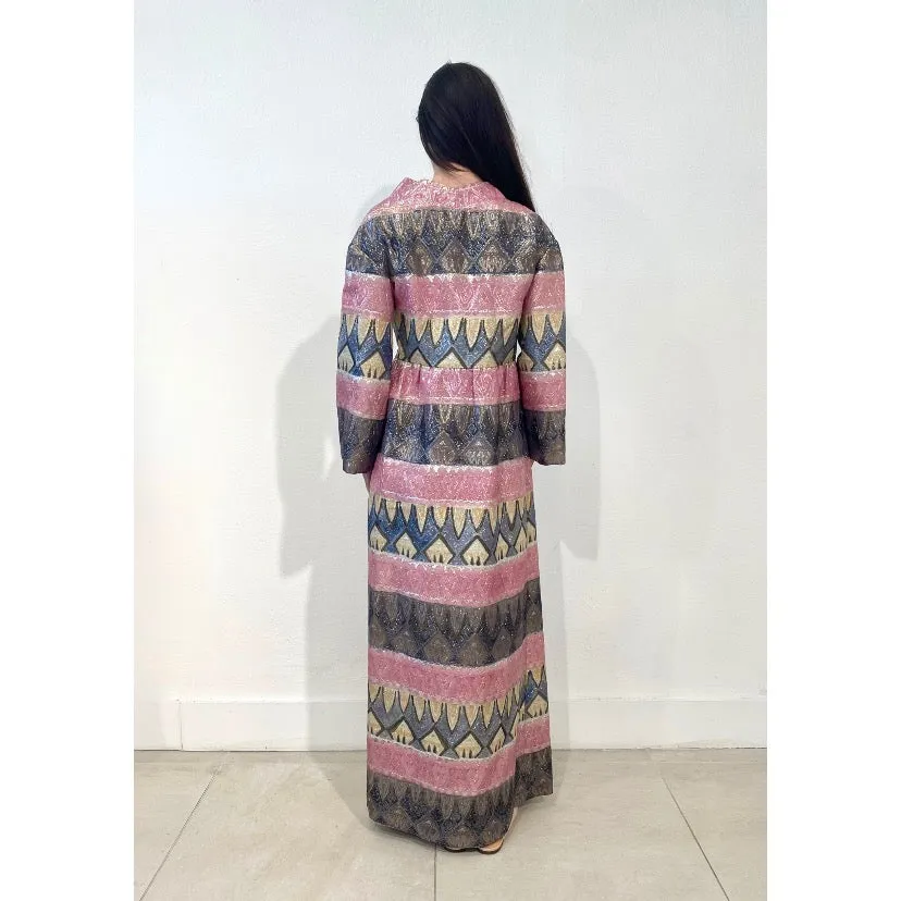 Bill Blass Vintage Metallic Wrap Dress