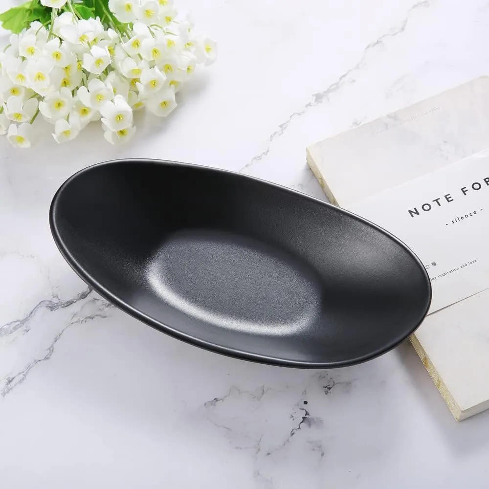 Black Ring Dish Centerpiece Jewelry Tray Key Tray Organizer for entryway, Dresser Decor Key Dish Jewelry Bowl Decorative Dish (Big Oval)